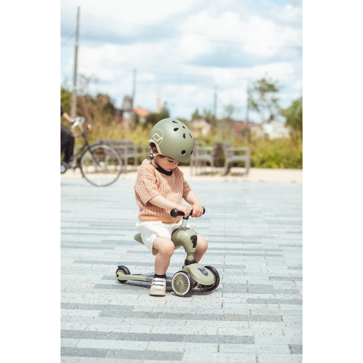 Scoot and Ride Olive Helmet