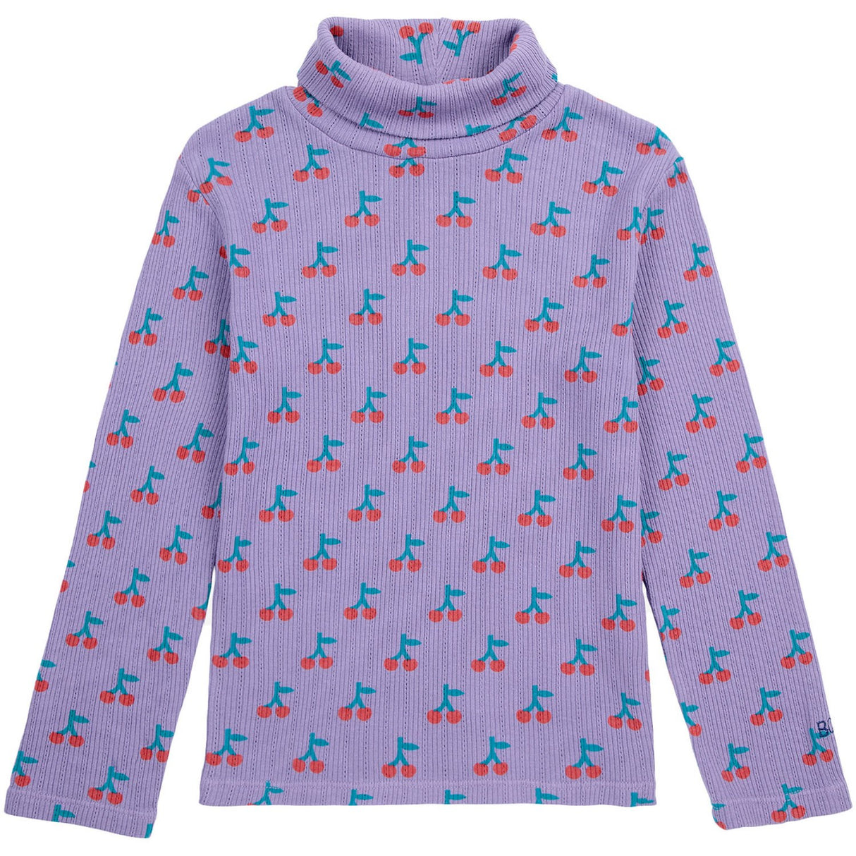 Bobo Choses Lavender Cherry All Over Turtle Neck LS T-Shirt