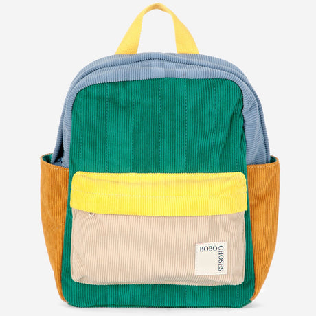 Bobo Choses Multicolor Color Block Padded Corduroy Schoolbag