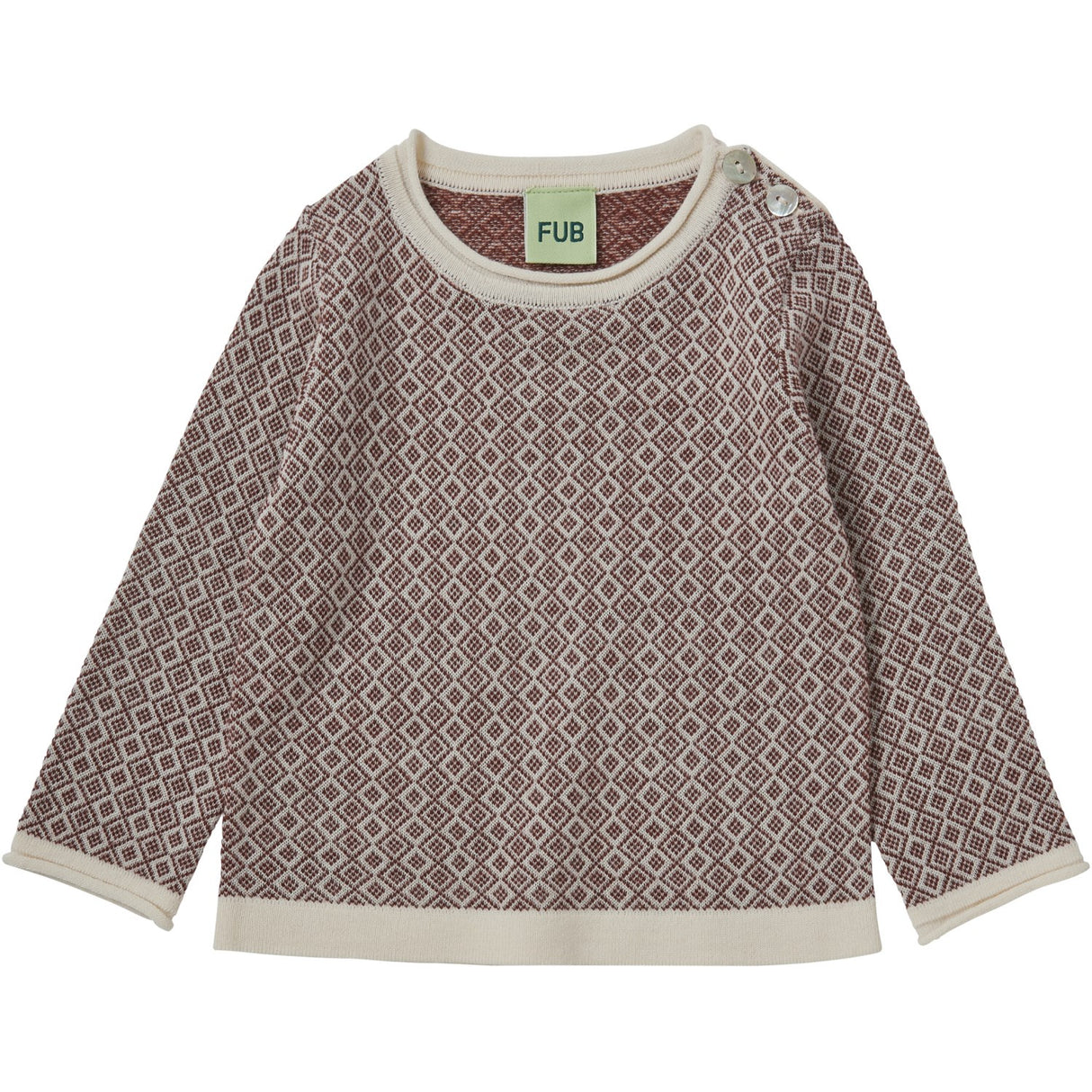 FUB Ecru/Clay Baby Jaquard Tee L/S