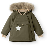 Mini A ture Olive night Wang Fleece Winter Jacket w. Fur