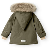 Mini A ture Olive night Wang Fleece Winter Jacket w. Fur