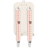 Konges Sløjd Powder Pink Check 2 Pack Pacifier Strap