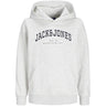 Jack & Jones Junior White Melange Caleb Varsity Sweat Hoodie Noos