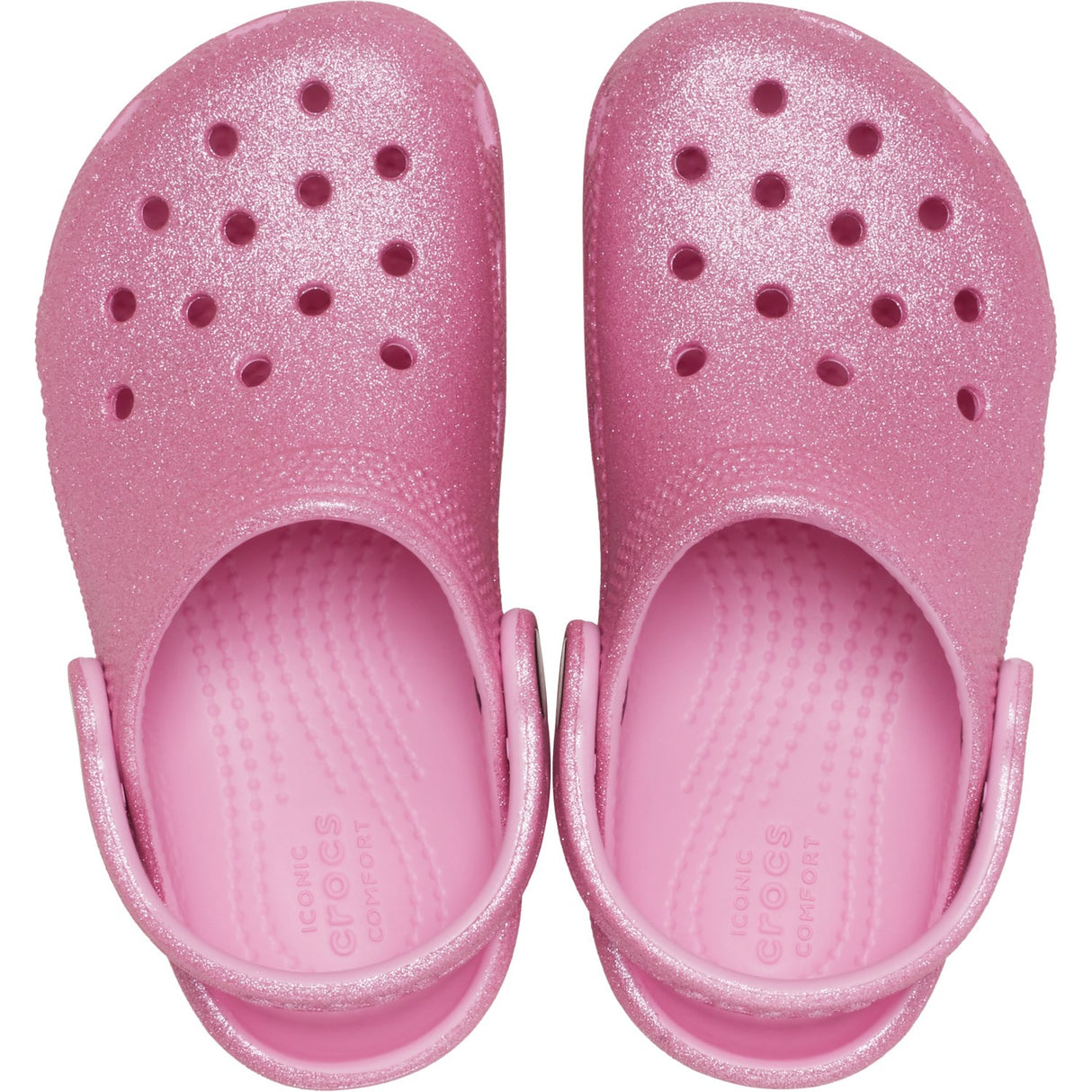 Crocs Pink Tweed Glitter Classic Glitter Clog 6