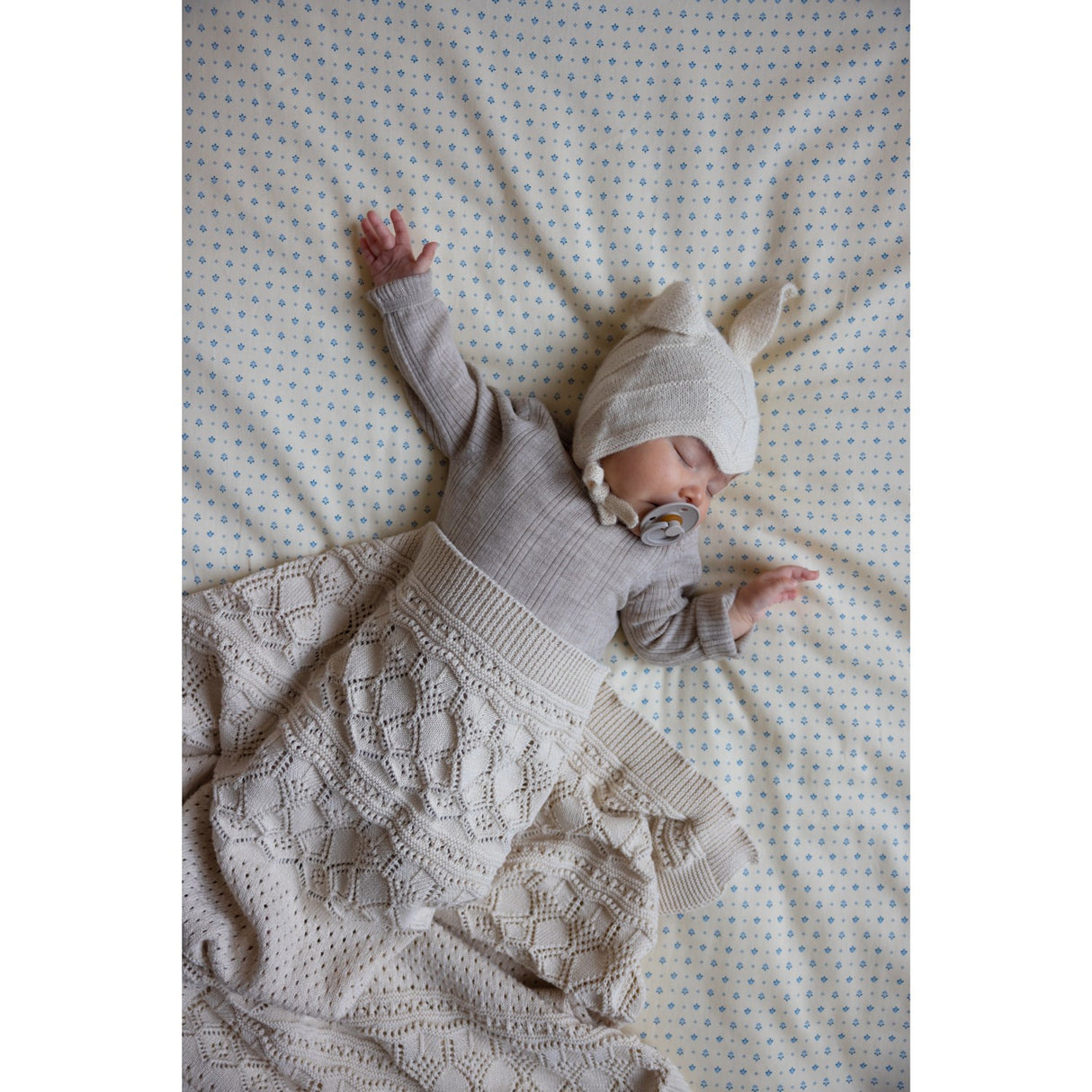 Cam Cam Copenhagen Off White Pointelle Baby Knit Throw