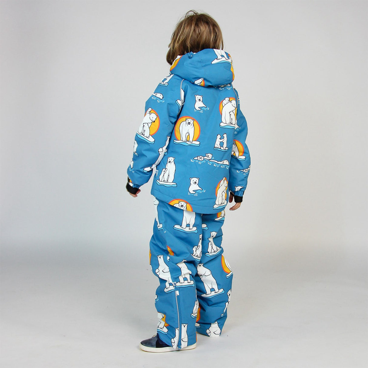 Småfolk Solid Blue Winter Jacket With polar Bears