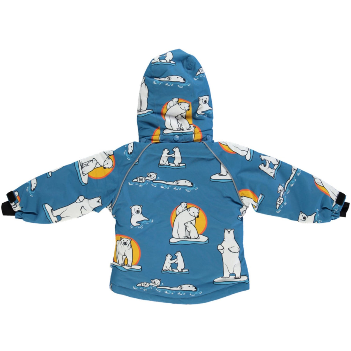 Småfolk Solid Blue Winter Jacket With polar Bears