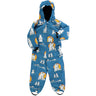 Småfolk Solid Blue Snowsuit For Kids With Polar Bears