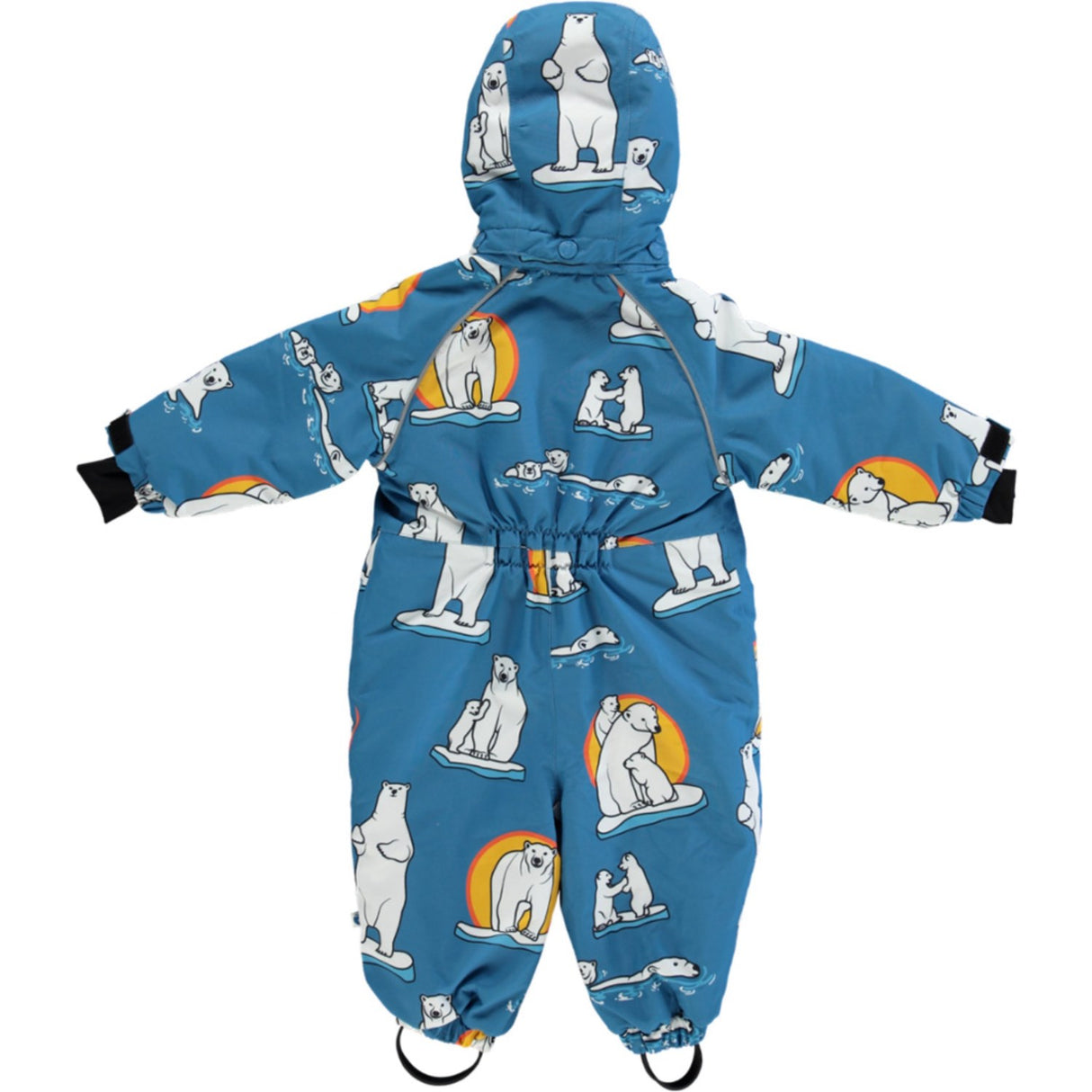 Småfolk Solid Blue Snowsuit Til Småbørn Med Isbjørne