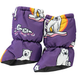 Småfolk Purple Heart Cover Booties With Polar Bears