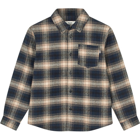 Mads Nørgaard Midnight Navy Check Soft Flannel Svano Shirt