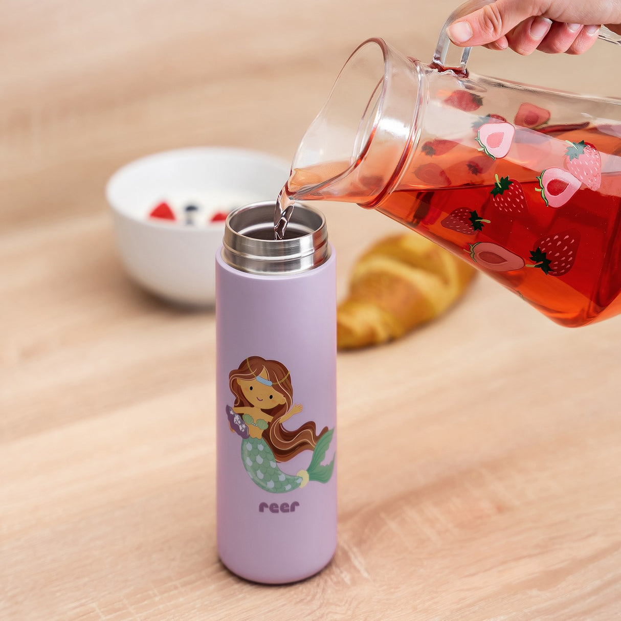 REER Drinking bottle with straw - Purple