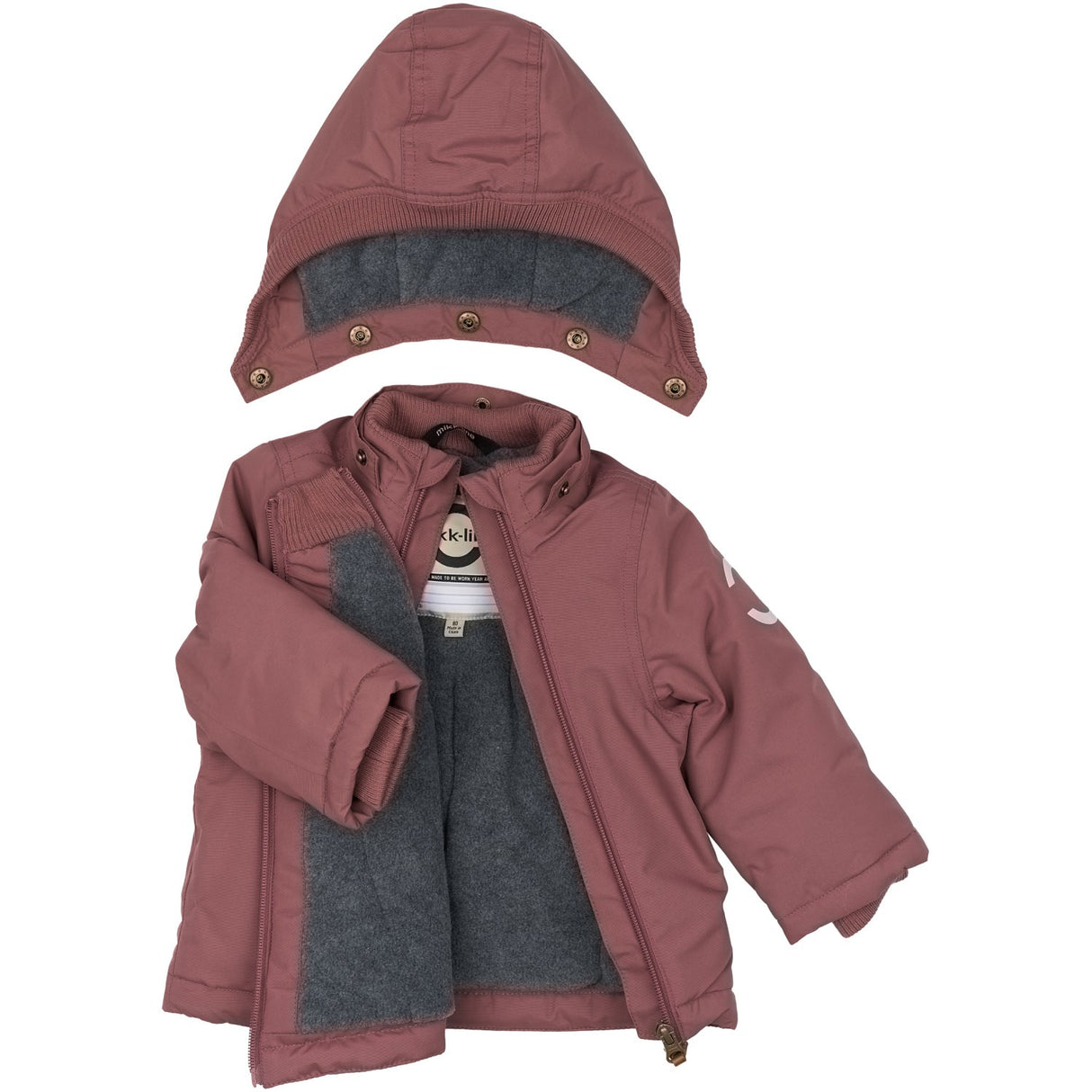 Mikk-Line Rose Brown Nylon Jacket Solid