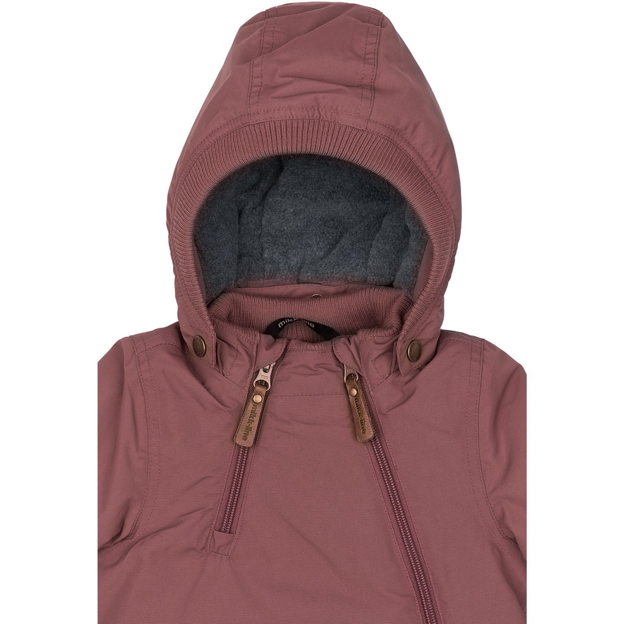 Mikk-Line Rose Brown Nylon Jacket Solid