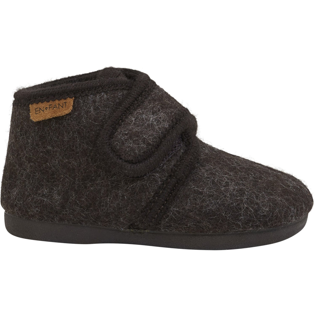 En Fant Chocolate Melange Slippers Wool Velcro