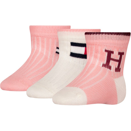 Tommy Hilfiger Soft Pink Baby Socks 3-Pack Iconic Gift Box