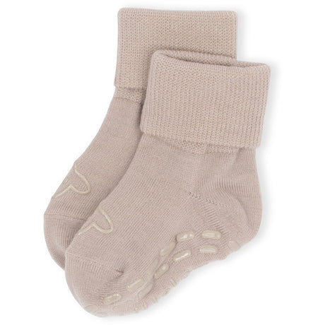 Lillelam Beige Wool Socks Anti Slip