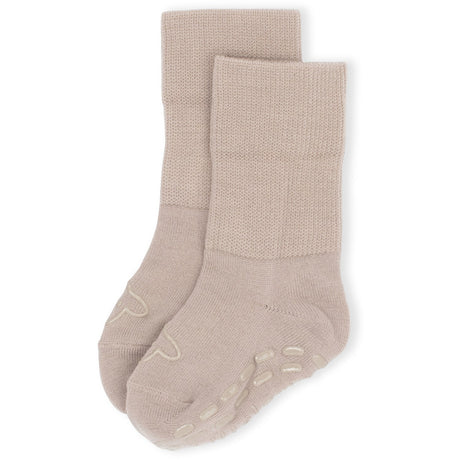 Lillelam Beige Wool Socks Anti Slip