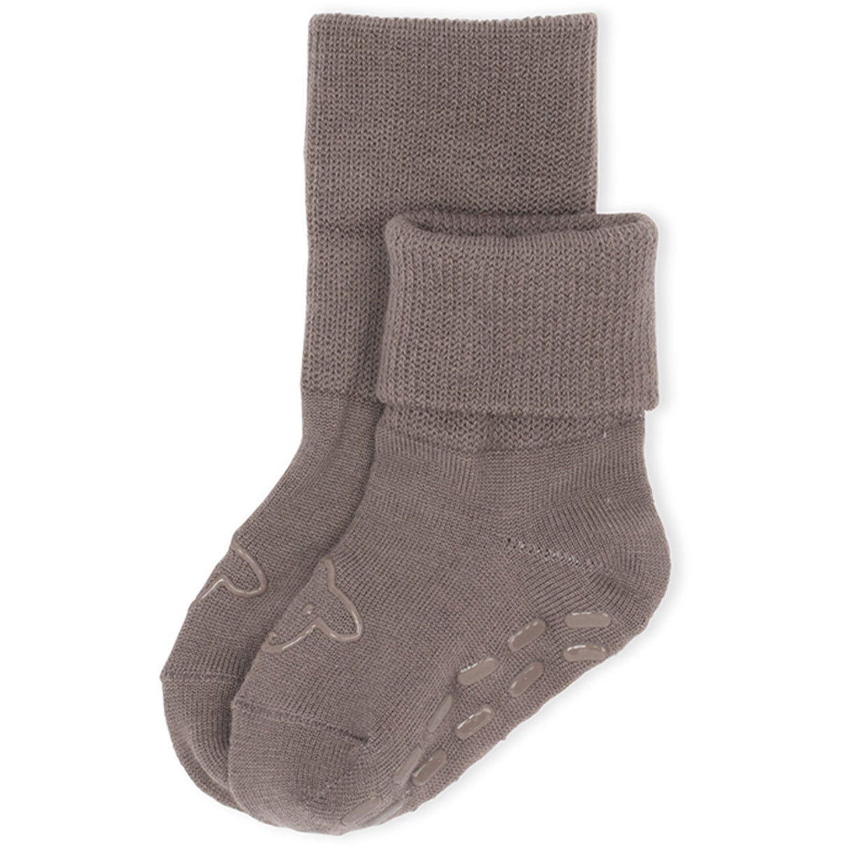 Lillelam Brown Wool Socks Anti Slip