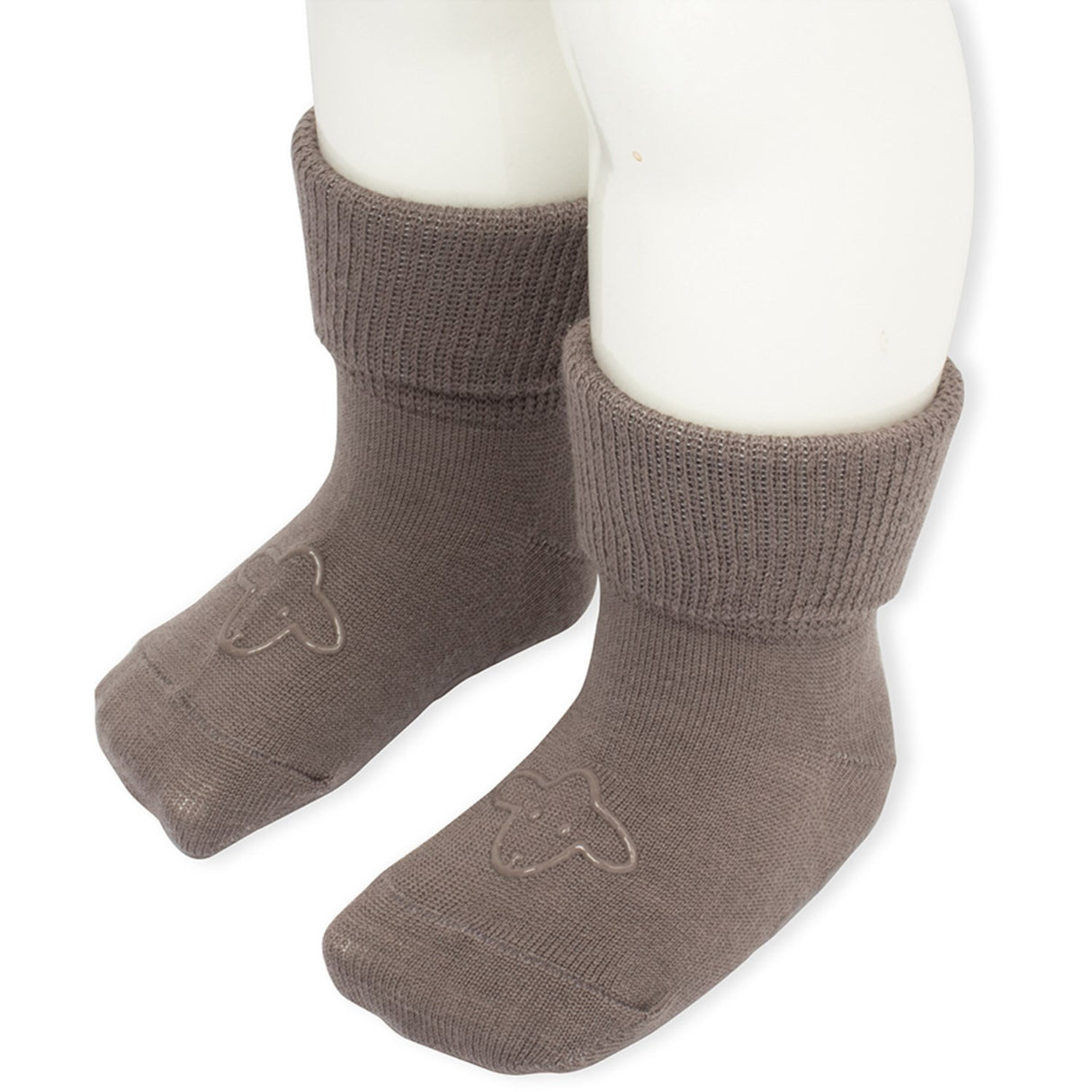 Lillelam Brown Wool Socks Anti Slip