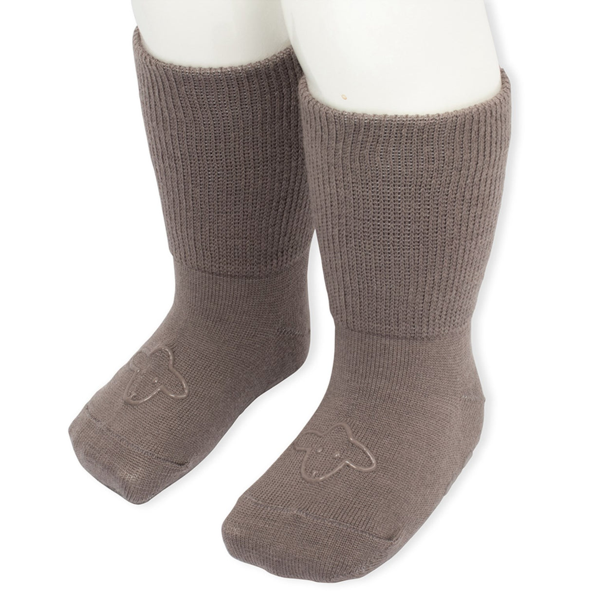 Lillelam Brown Wool Socks Anti Slip