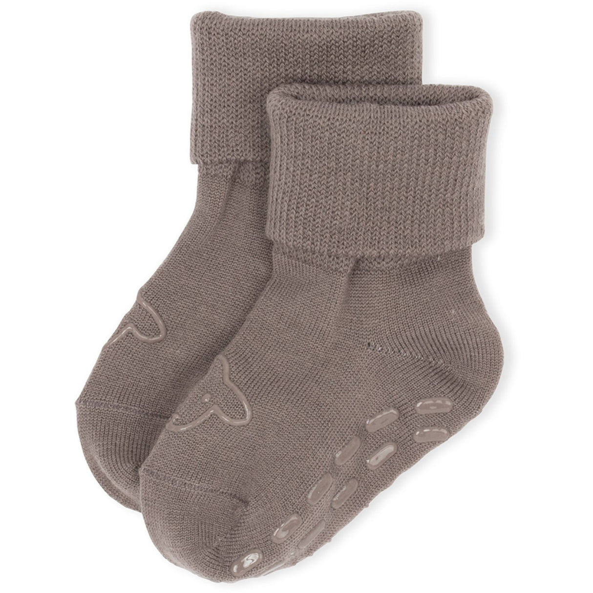 Lillelam Brown Wool Socks Anti Slip