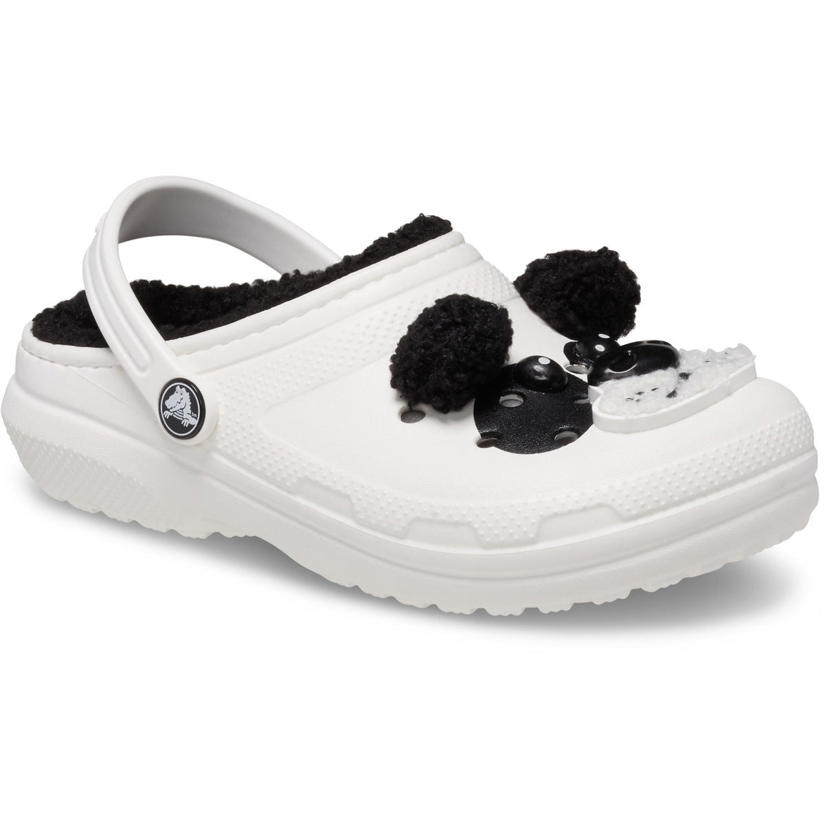 Crocs Chalk/Black Classic Lined IAM Panda Bear Clog K