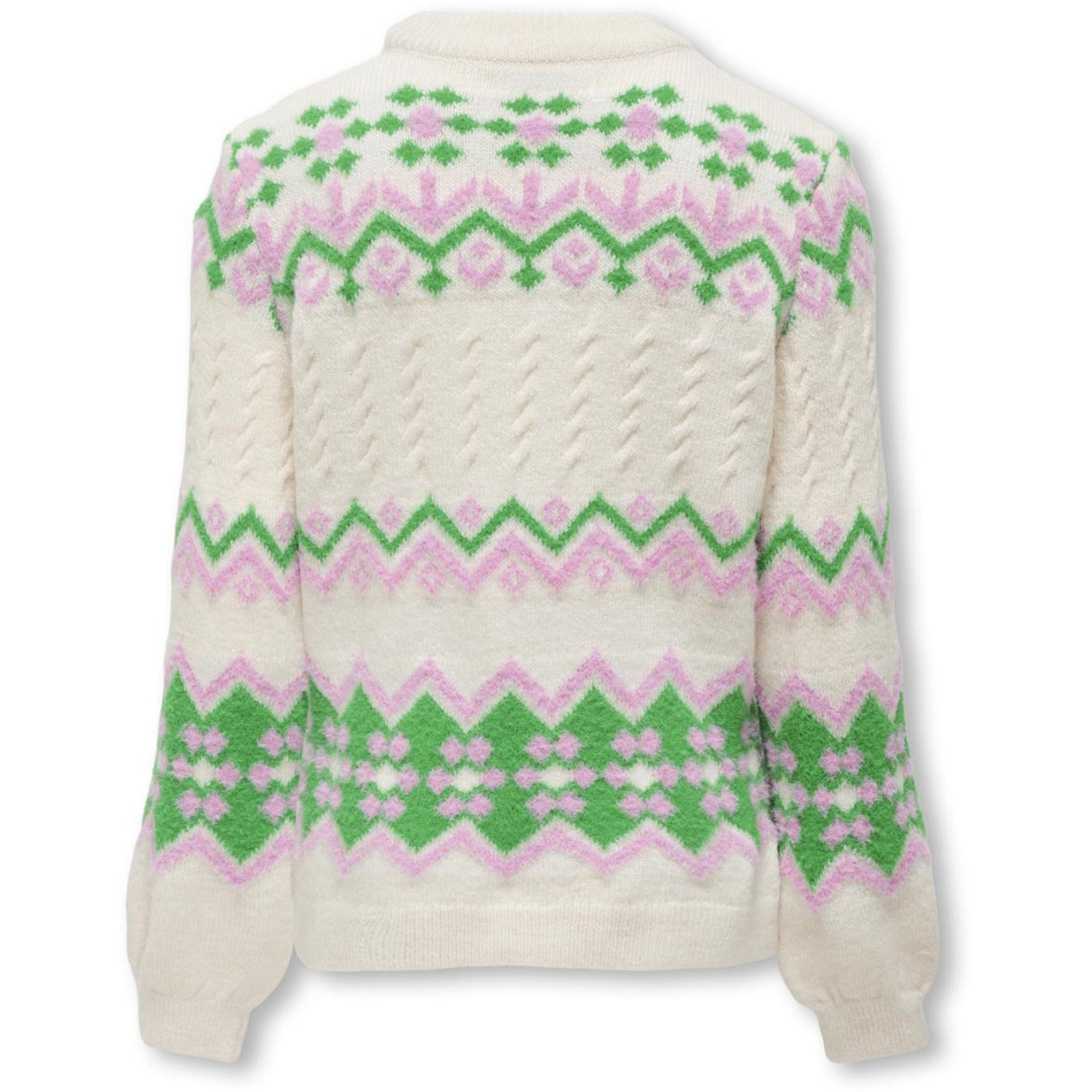 kids ONLY Cloud Dancer Bonbon/Island Green Annabelle Pullover Knit