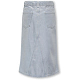 kids ONLY Light Blue Denim Canal Maxi Skirt Silver Denim Red Cro