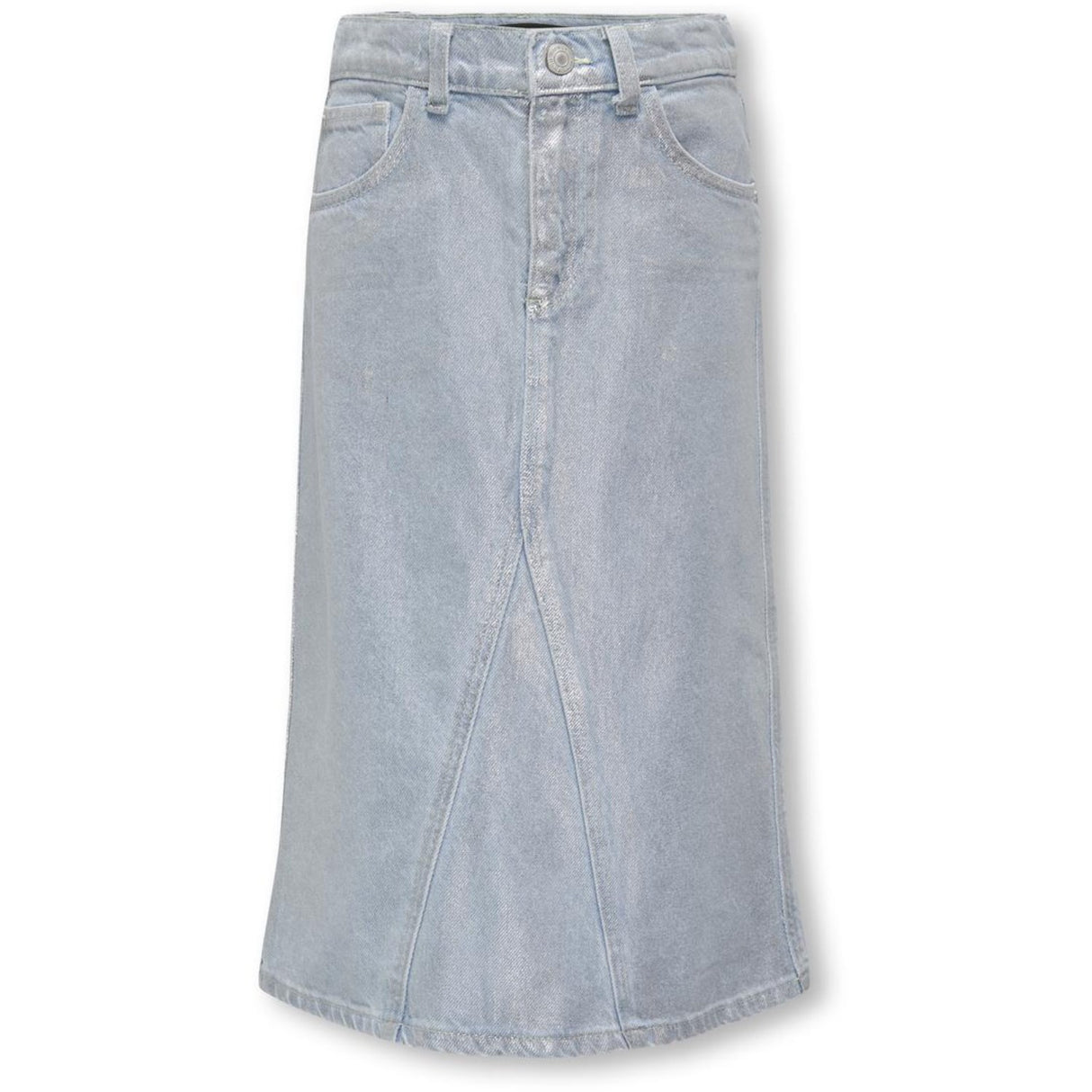 kids ONLY Light Blue Denim Canal Maxi Skirt Silver Denim Red Cro