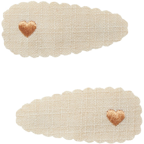 Lil'Atelier Turtledove Heart In Spiced Apple Olala Hair Clips 2-pack