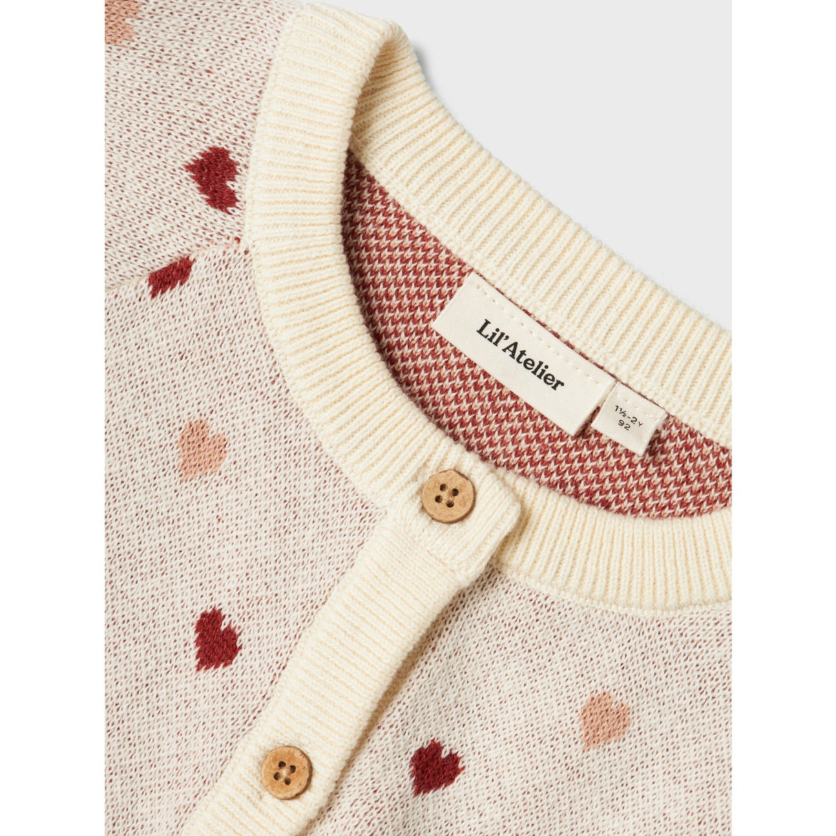 Lil'Atelier Turtledove Saran Knit Cardigan Heart