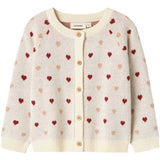 Lil'Atelier Turtledove Saran Knit Cardigan Heart