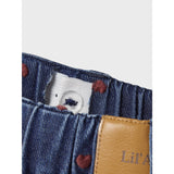 Lil'Atelier Dark Blue Denim Heart Embroidery Liva Loose Jeans