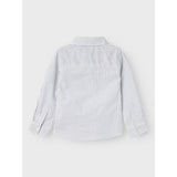 Name It Bright White Thin Stripe - Flint Stone Rekid Shirt