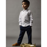 Name It Bright White Thin Stripe - Flint Stone Rekid Shirt