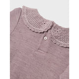 Name It Purple Dove Wang Wool Needle Blouse With Collar