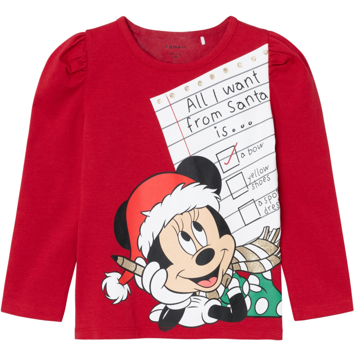 Name It Jester Red Sille Minnie Mouse Blouse