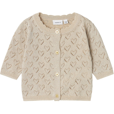 Name It Frosted Almond Riglitter Knit Cardigan