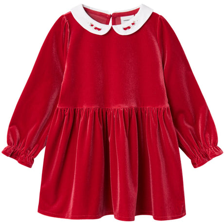 Name It Jester Red Rinna Velour Dress