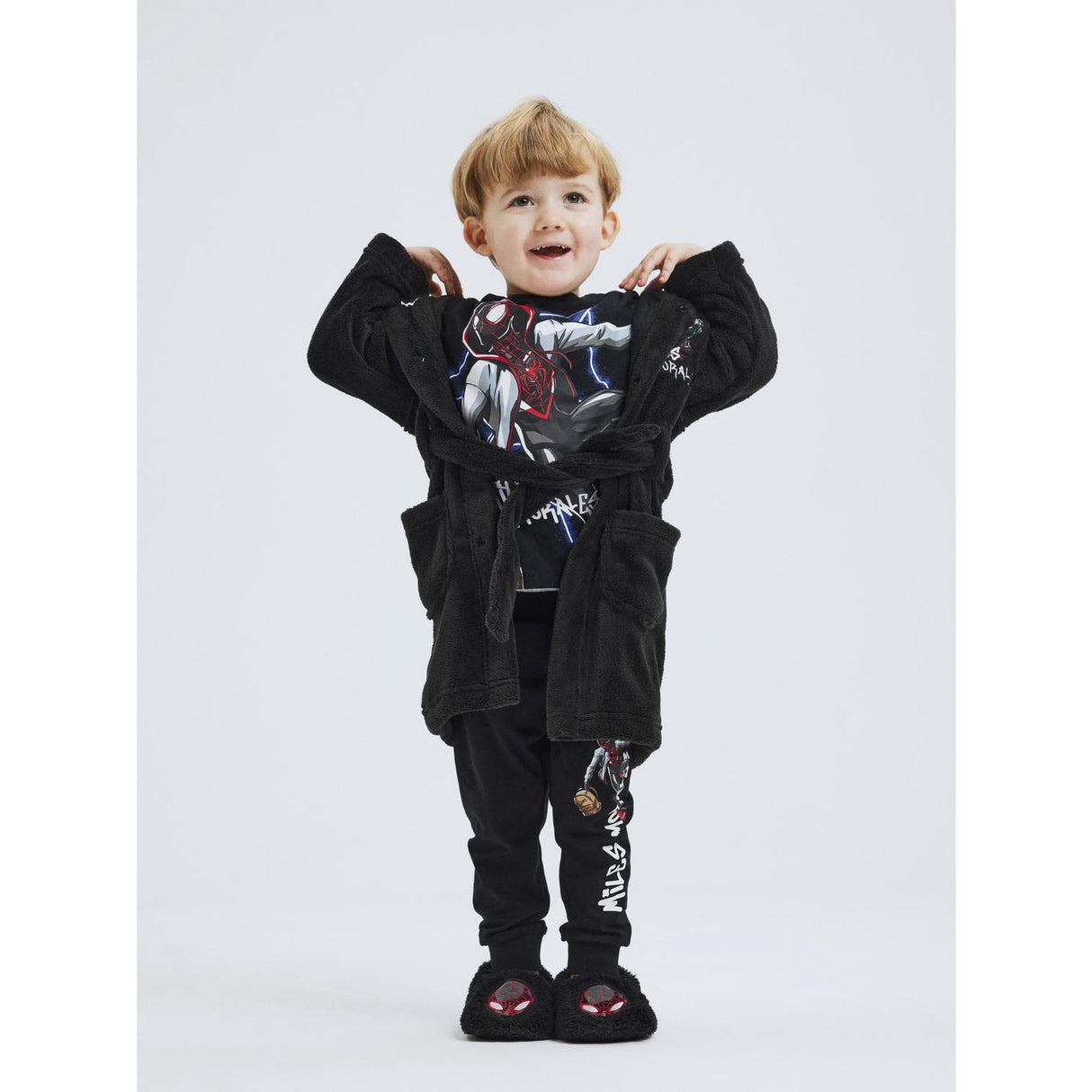 Name It Black Nothello Spiderman Bathrobe