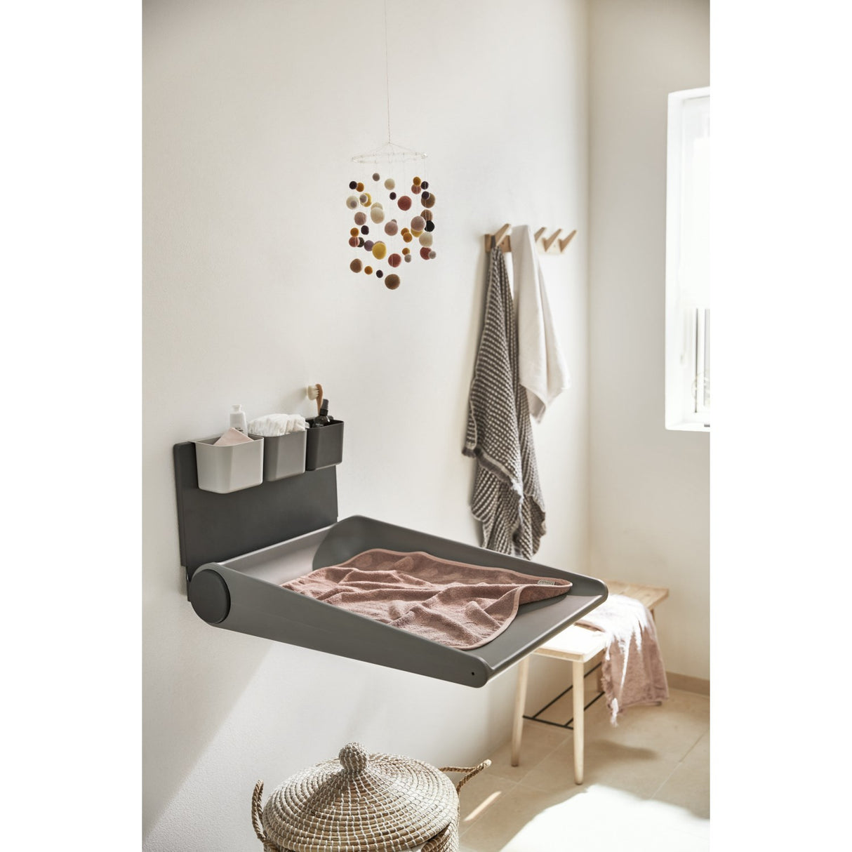 Leander Wally Wall Mounted Changing Table Dusty Grey