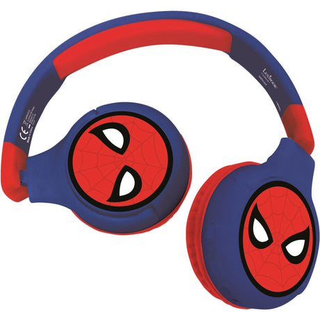 Lexibook Spiderman 2 in 1 Bluetooth® and Wired comfort foldable Headphones with kids safe volume