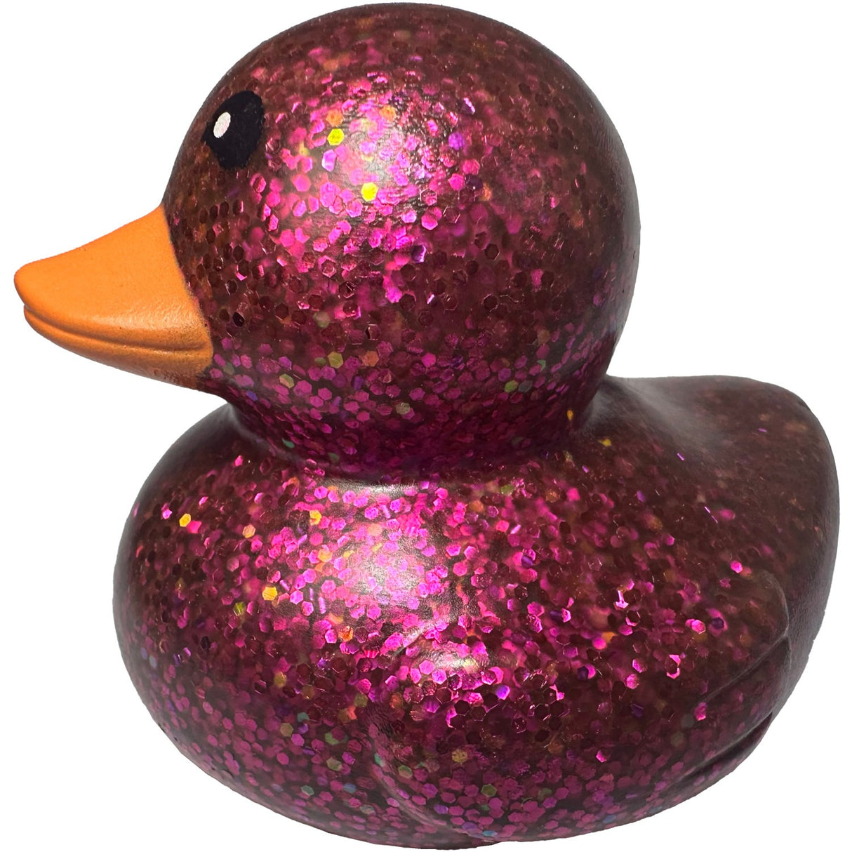 Magni Bath duck with glitter, purple, 7 cm.