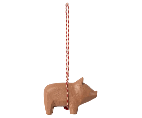 Maileg  Wooden ornament, Pig - Old rose