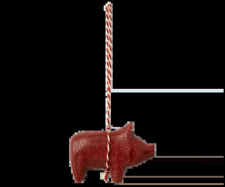 Maileg Wooden ornament, Pig - Red