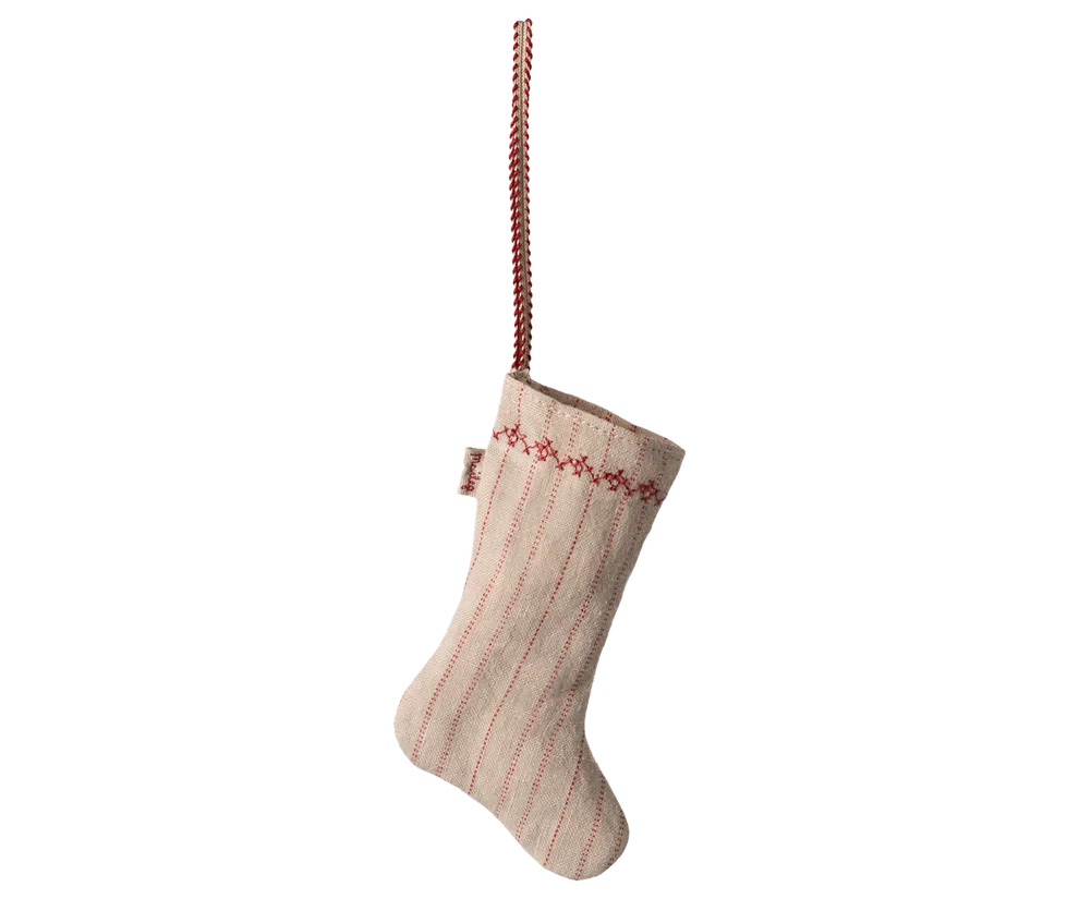 Maileg  Stocking ornament, Stripe - Sand