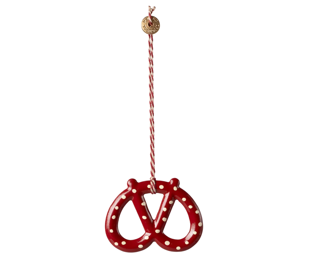 Maileg  Metal ornament, Pretzel - Dot