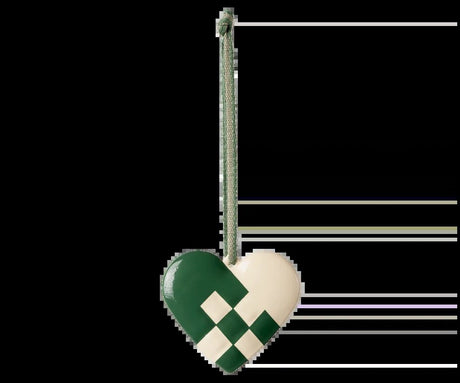 Maileg Metal ornament, Small heart - Dark green